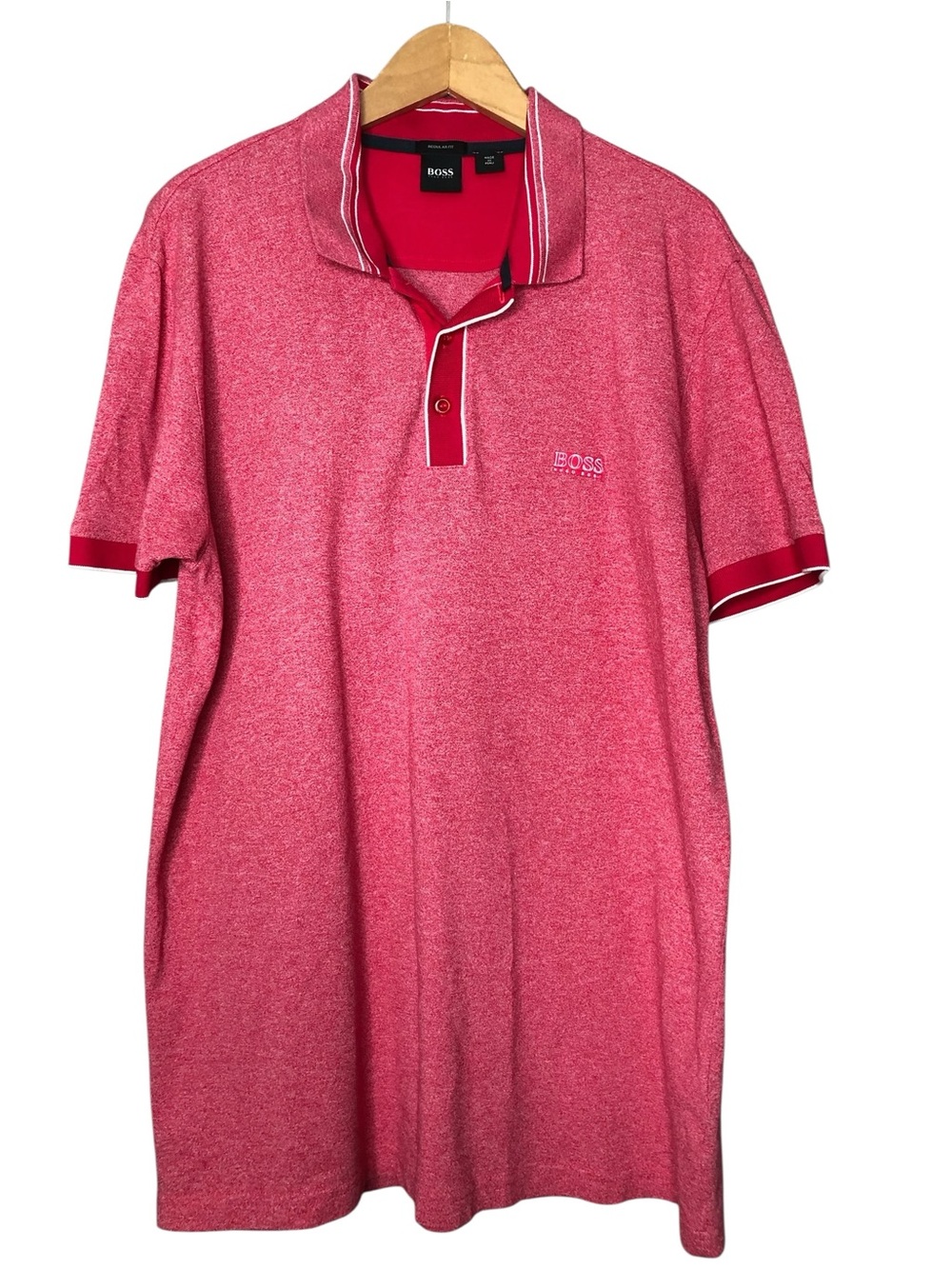 Hugo Boss Athleisure Paddy 2 Cotton Polo Shirt Heathered Pink Red Men’s XL